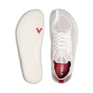 Primus Lite Knit Womens Off-White Burgundy | Vivobarefoot