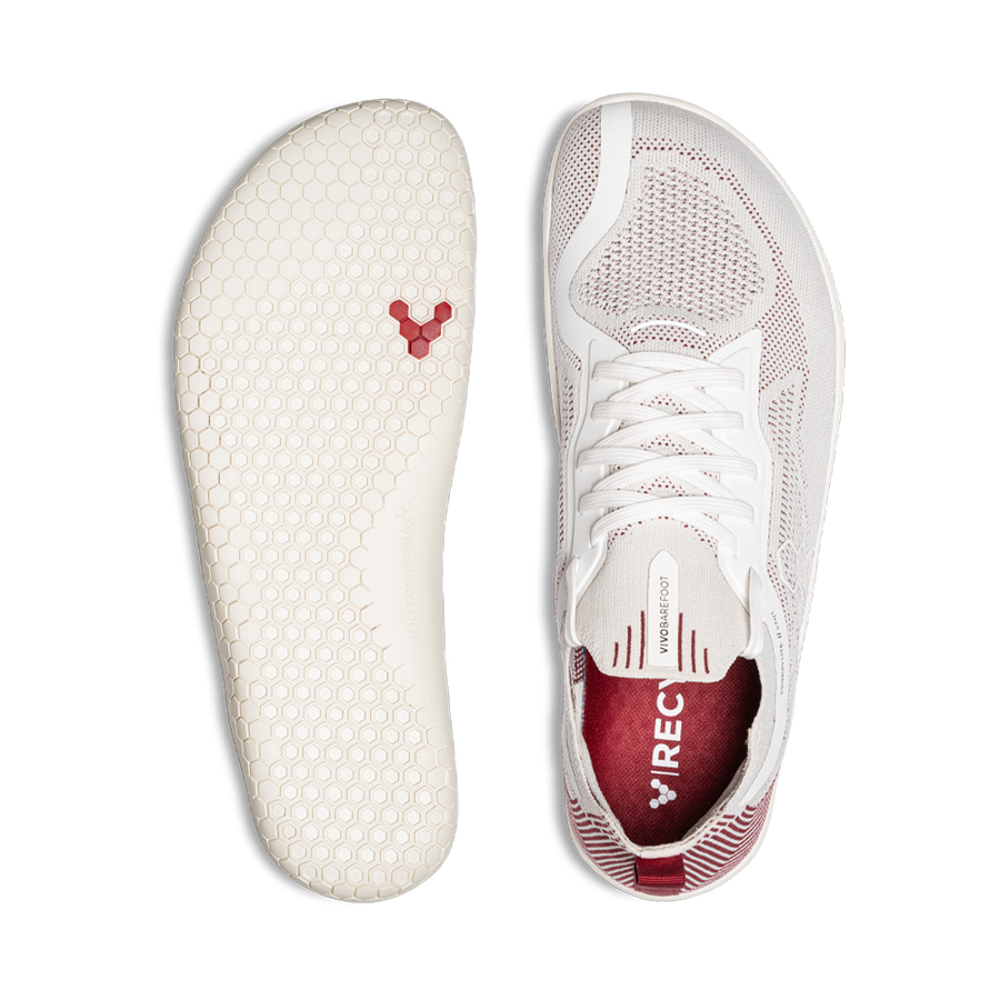 Primus Lite Knit Womens Off-White Burgundy | Vivobarefoot