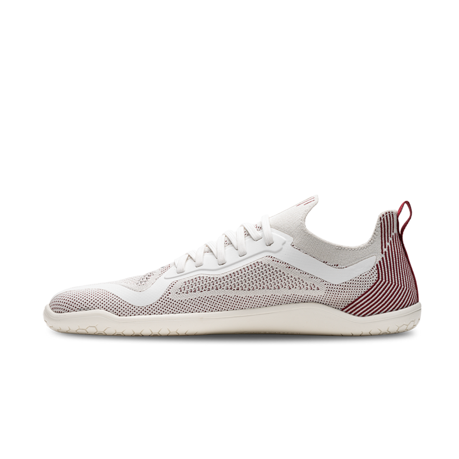 Primus Lite Knit Womens Off-White Burgundy | Vivobarefoot