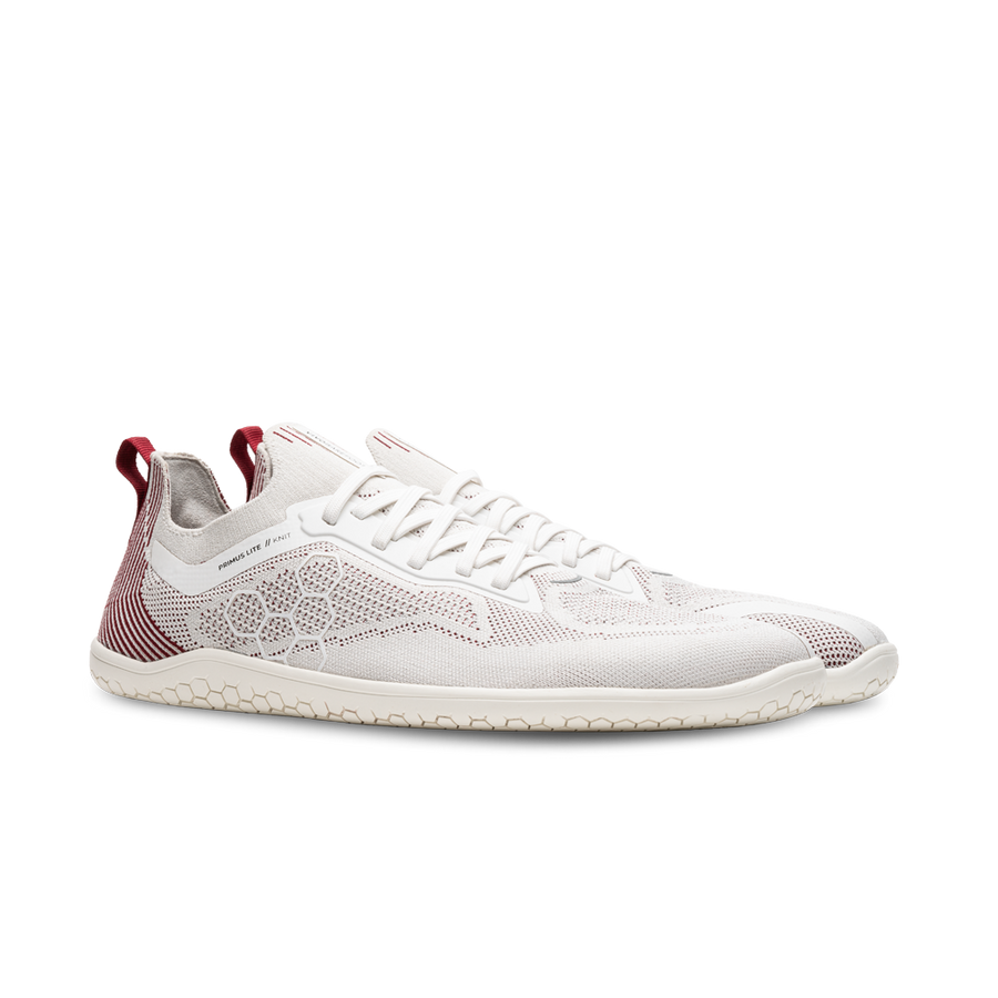 Primus Lite Knit Womens Off-White Burgundy | Vivobarefoot